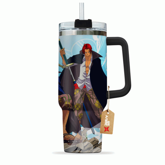 Shanks One Piece Anime Custom 30oz or 40oz Quencher Stainless Steel Tumbler With Handle, Best Gift Idea NVA, Best Gift Idea NVA