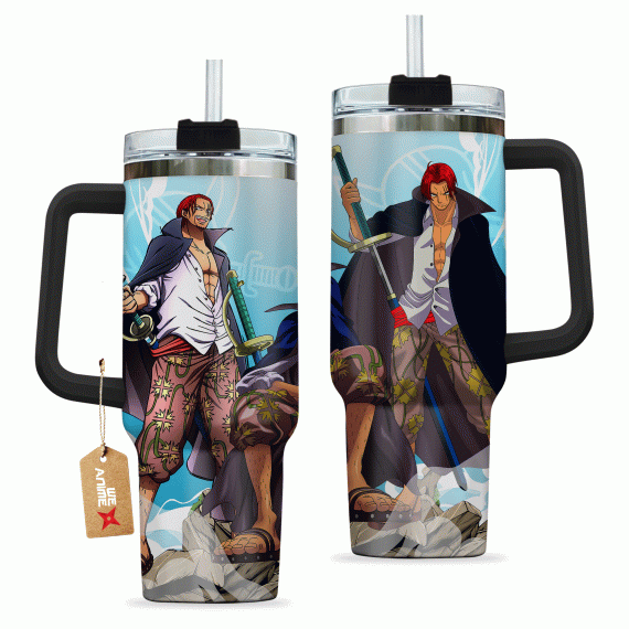 Shanks One Piece Anime Custom 30oz or 40oz Quencher Stainless Steel Tumbler With Handle, Best Gift Idea NVA, Best Gift Idea NVA