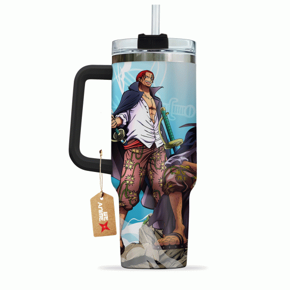 Shanks One Piece Anime Custom 30oz or 40oz Quencher Stainless Steel Tumbler With Handle, Best Gift Idea NVA, Best Gift Idea NVA