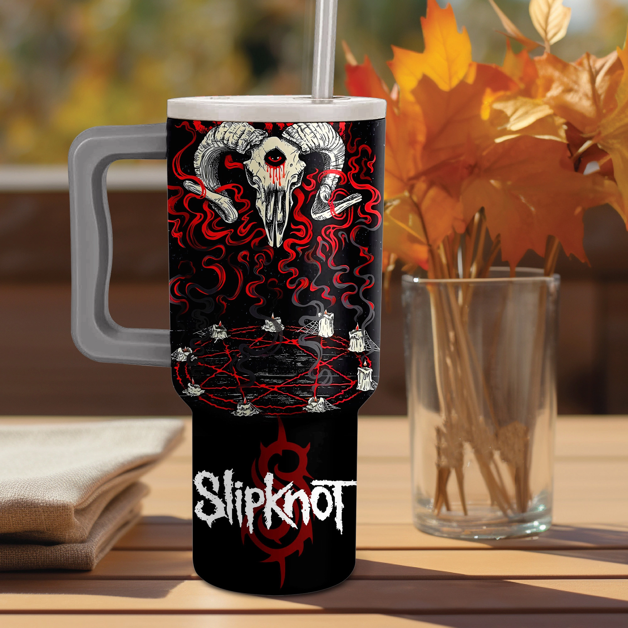 Slipknot Band Music Custom Stanley Quencher 40oz Stainless Steel Tumbler HG With Handle