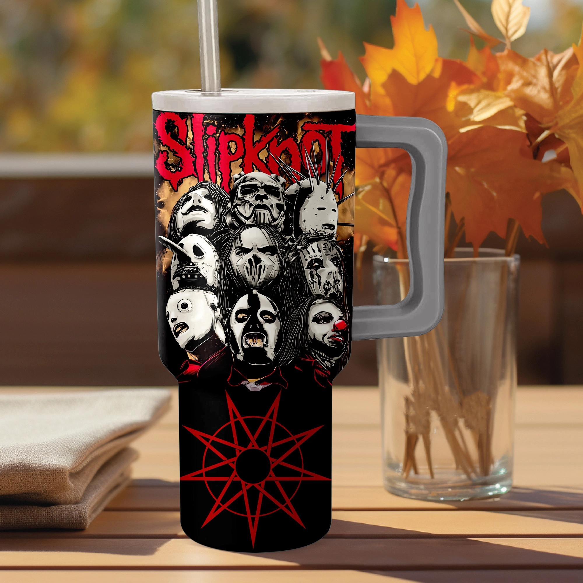Slipknot Band Music Custom Stanley Quencher 40oz Stainless Steel Tumbler HG With Handle