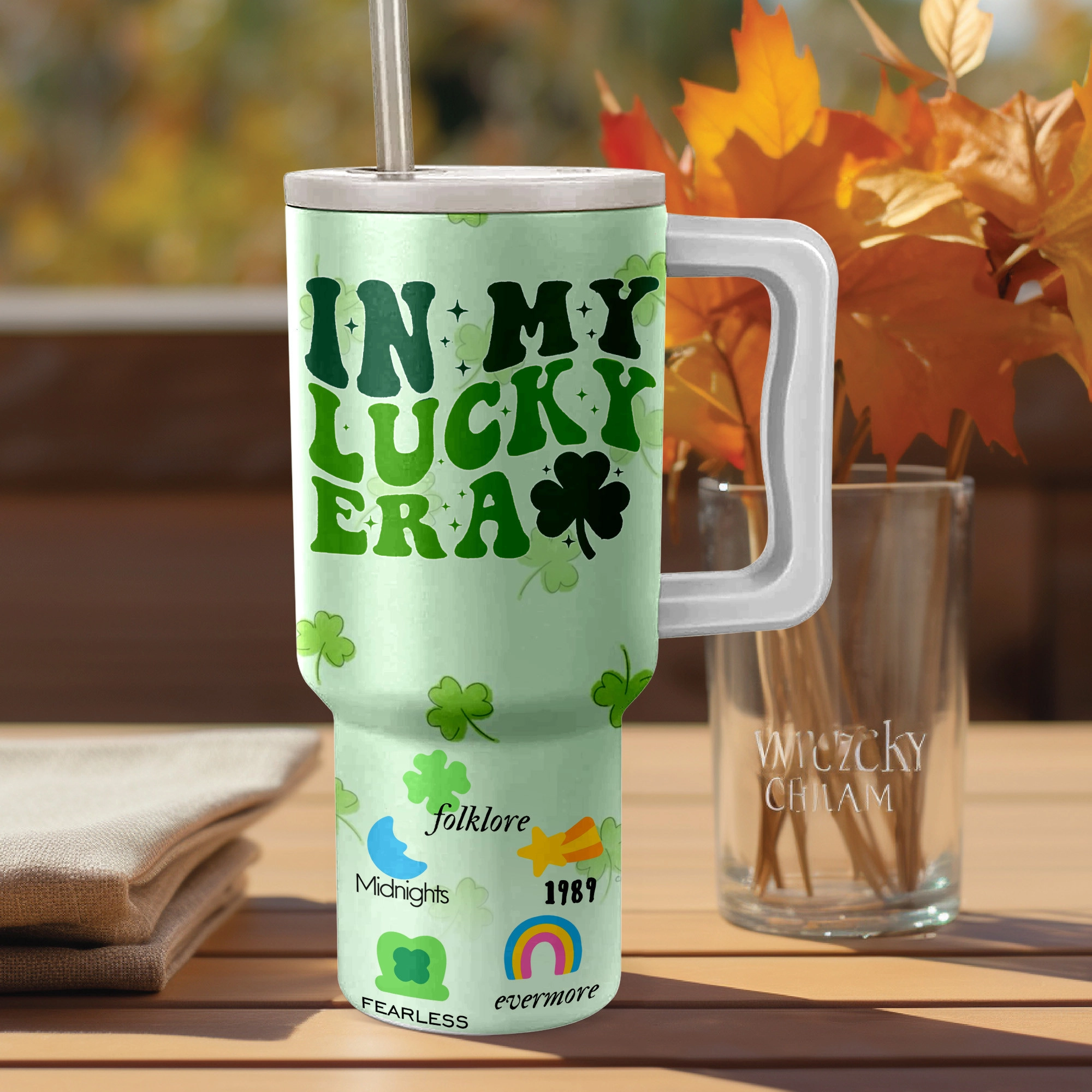 Taylor Swift St. Patrick’s Day Music Custom Stanley Quencher 40oz Stainless Steel Tumbler HG With Handle