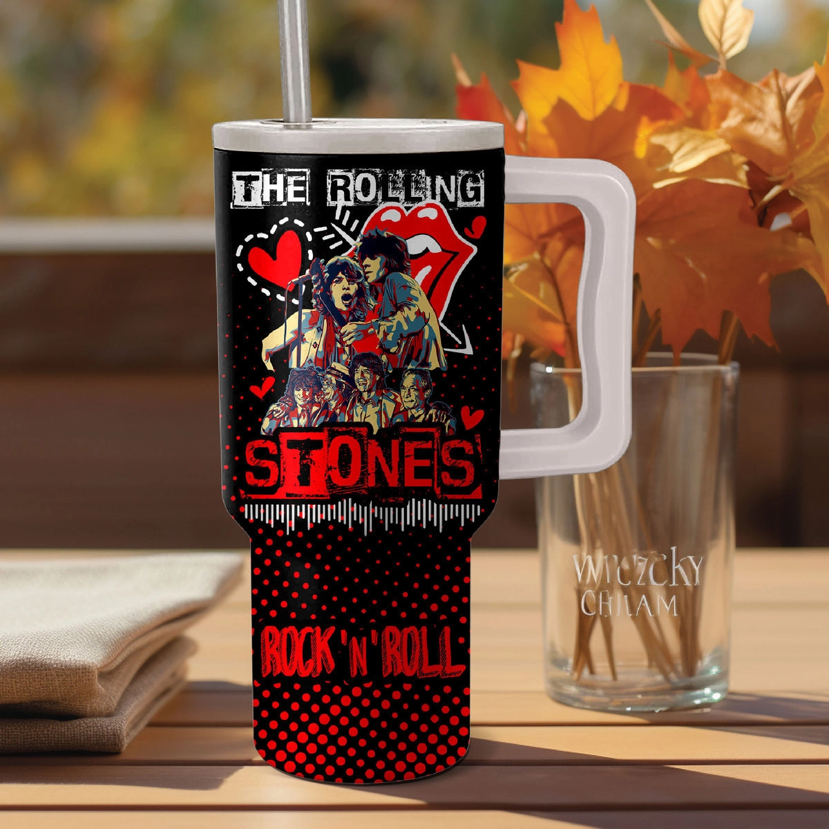 The Rolling Stones Happy Valentine Music Custom Stanley Quencher 40oz Stainless Steel Tumbler HG With Handle