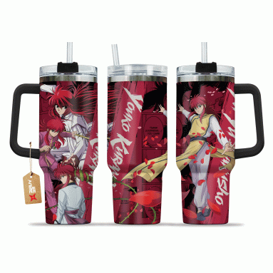 Yoko Kurama Yu Yu Hakusho Anime Custom 30oz or 40oz Quencher Stainless Steel Tumbler With Handle, Best Gift Idea NVA