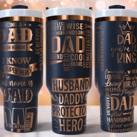 40oz Tumbler Dad Fathers Day Laser Engraved Full Wrap Design