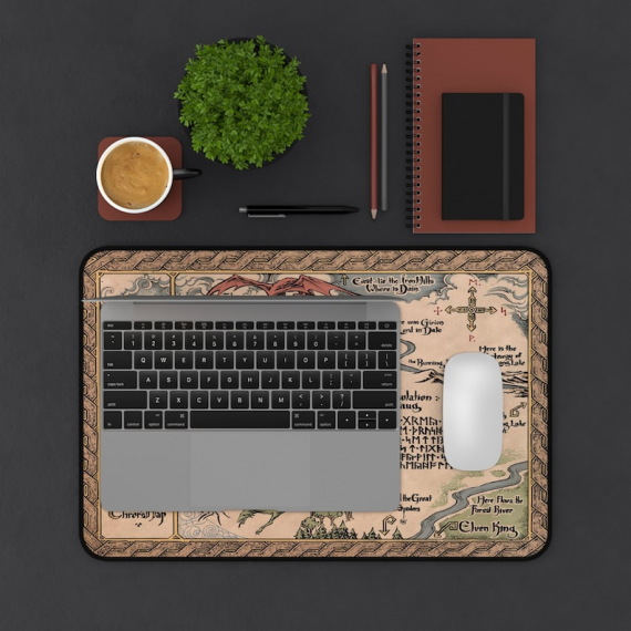 LOTR Middle Earth Map Mousepad | The Hobbit Map Desk Mat | Gift For Gamer | Mothers Day HCA Gift
